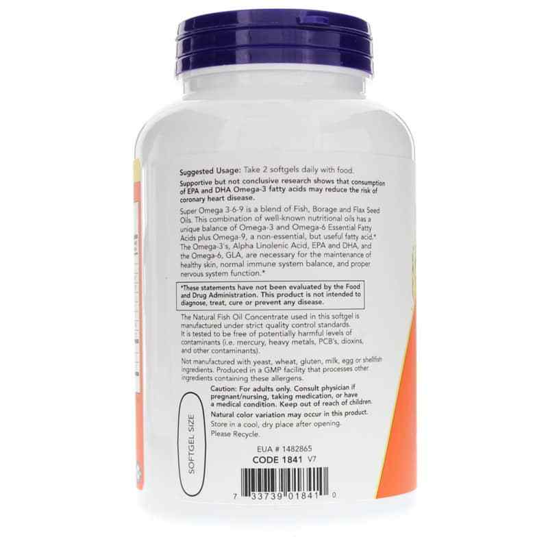 Super Omega 3 6 9 1200 Mg NOW Foods